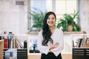 woman landlord standing in her office